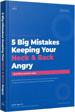 5 Big Mistakes Keeping Your Neck and Back Angry - free guide by Lee H. Kole, PT